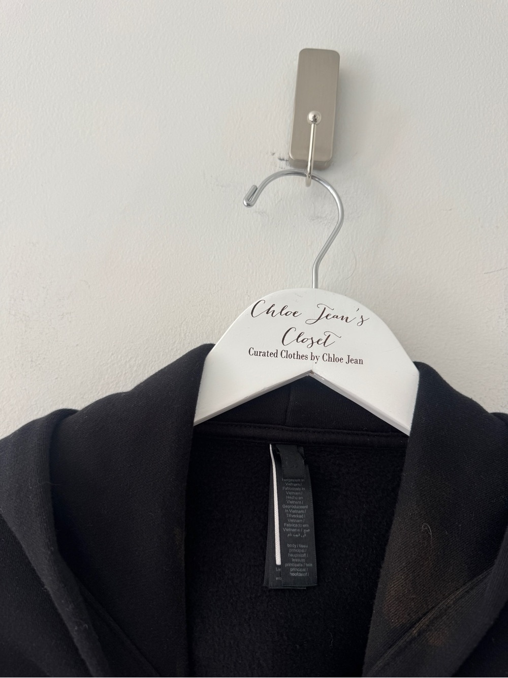 SKIMS Black Cotton Fleece Hoodie XS - Picture 4 of 5